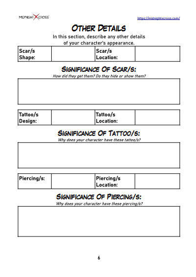 Pro Character Creation Worksheet Preview 6